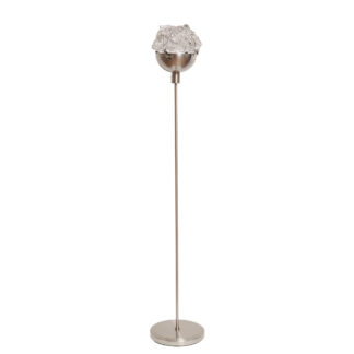 Jednopunktowa metalowa lampa podłogowa typu Uplighter z kloszem z potłuczonego szkła, wykonanie Studio-Re-Creation/N.G. Nikolov, Holandia, po 2000 roku