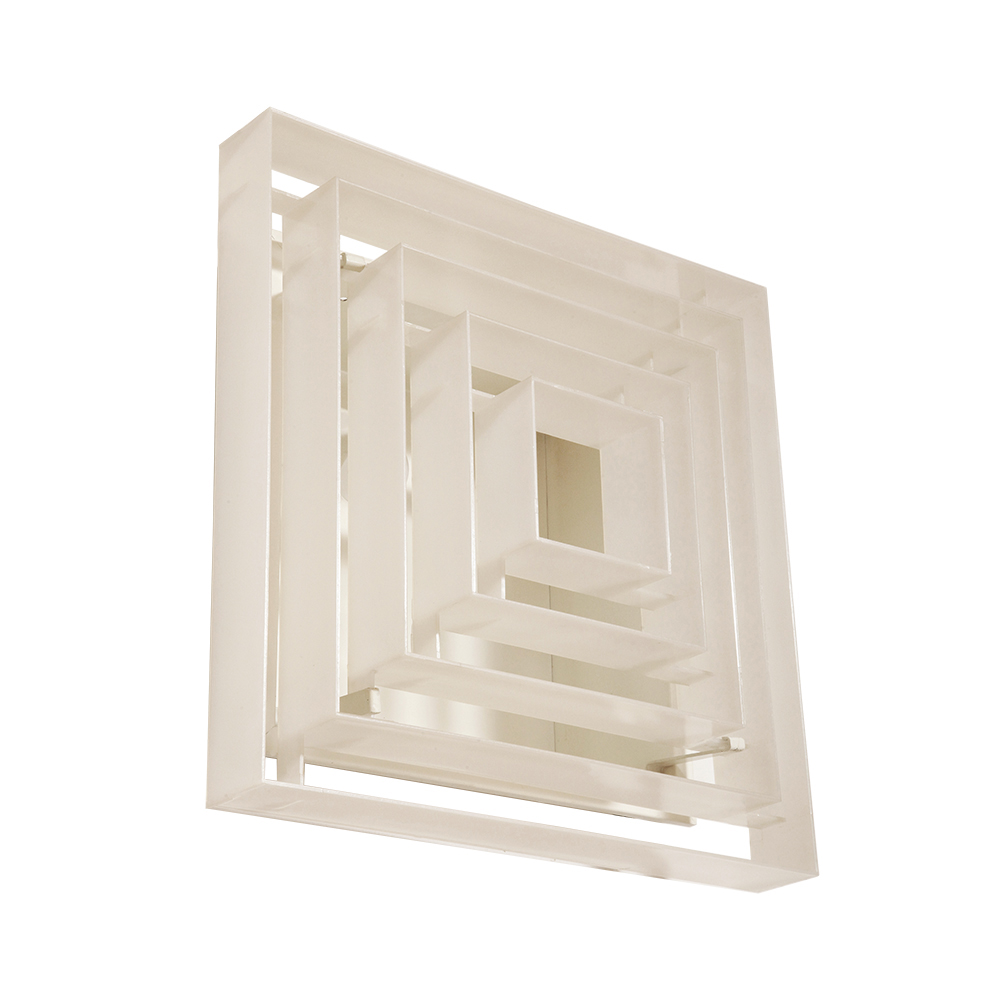 retro sklep warszawa, scandinavian style, antique store warsaw, retro shop, vintage shop warsaw, vintage wall lamp, antyk sklep, vintage shop, vintage store warsaw, metal lamp, antyk sklep warszawa, vintage store, retro store warsaw, lampa vintage, scandinavian vintage lamp, sklep vintage, design shop warsaw, danish design, metal vintage lamp, design shop, design sklep warszawa, lampa retro, wall lamp lyfa, retro store, danish lamp, antique shop, duńska lampa, design sklep, danish ceiling lamp, antique store, danish hanging lamp, design store, vintage lamp, design store warsaw, vintage danish lamp, kinkiet lyfa, sklep retro, scandinavian design, vintage sklep warszawa, danish retro lamp, lyfa wall lamp, retro shop warsaw, scandinavian lamp, antique shop warsaw, duński design Duży jednopunktowy biały kwadratowy podtynkowy kinkiet/lampa ścienna/plafon „Kvadrat” / „Kvadratlampen” z geometrycznym dyfuzorem z tworzywa sztucznego, projekt Nils Andersen & Salli Besiakow dla Lyfa, Dania, wzór z 1972 roku - obrazek 1