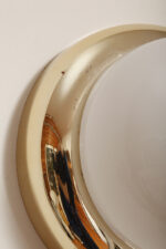 Jednopunktowa w kształcie kopuły okrągła szklana biała lampa ścienna/kinkiet/plafon ze złotą oprawą z tworzywa sztucznego, Space Age, Sozzi Illuminazione, Włochy, lata 80 - obrazek 14