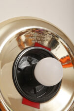 Jednopunktowa w kształcie kopuły okrągła szklana biała lampa ścienna/kinkiet/plafon ze złotą oprawą z tworzywa sztucznego, Space Age, Sozzi Illuminazione, Włochy, lata 80 - obrazek 15