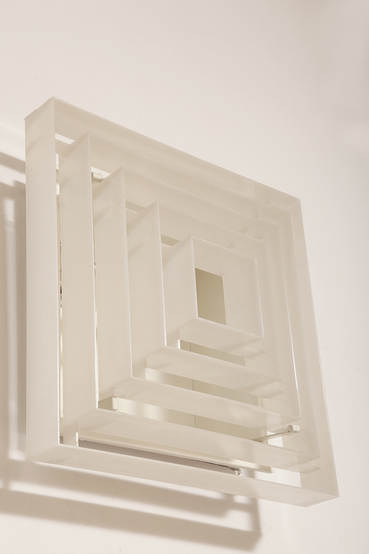 scandinavian lamp, antique shop warsaw, duński design, retro sklep warszawa, scandinavian style, antique store warsaw, retro shop, vintage shop warsaw, vintage wall lamp, antyk sklep, vintage shop, vintage store warsaw, metal lamp, antyk sklep warszawa, vintage store, retro store warsaw, lampa vintage, scandinavian vintage lamp, sklep vintage, design shop warsaw, danish design, metal vintage lamp, design shop, design sklep warszawa, lampa retro, wall lamp lyfa, retro store, danish lamp, antique shop, duńska lampa, design sklep, danish ceiling lamp, antique store, danish hanging lamp, design store, vintage lamp, design store warsaw, vintage danish lamp, kinkiet lyfa, sklep retro, scandinavian design, vintage sklep warszawa, danish retro lamp, lyfa wall lamp, retro shop warsaw Duży jednopunktowy biały kwadratowy podtynkowy kinkiet/lampa ścienna/plafon „Kvadrat” / „Kvadratlampen” z geometrycznym dyfuzorem z tworzywa sztucznego, projekt Nils Andersen & Salli Besiakow dla Lyfa, Dania, wzór z 1972 roku - obrazek 28