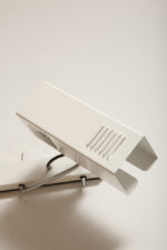 Dwupunktowa pozioma biała metalowa lampa ścienna/kinkiet z ruchomymi kloszami na chromowanej konstrukcji, Space Age, Włochy, lata 70 - obrazek 32