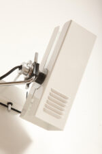 Dwupunktowa pozioma biała metalowa lampa ścienna/kinkiet z ruchomymi kloszami na chromowanej konstrukcji, Space Age, Włochy, lata 70 - obrazek 62