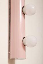 Smukła trzypunktowa aluminiowa cylindryczna różowa lampa ścienna/kinkiet o pionowej, lub poziomej orientacji, Targetti, Włochy, lata 80. - obrazek 20