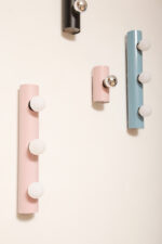 Smukła trzypunktowa aluminiowa cylindryczna niebieska lampa ścienna/kinkiet o pionowej, lub poziomej orientacji, Targetti, Włochy, lata 80. - obrazek 27