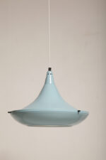 Jednopunktowa ażurowa niebieska metalowa lampa sufitowa "UFO" w stylu Space Age, Polam Wieliczka, Polska, lata 70-90. - obrazek 11