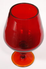 Szklany czerwony kielich/wazon, projekt Zbigniew Horbowy, Huta Szkła Gospodarczego "Sudety" w Szczytnej Śląskiej, Polska, lata 70. - obrazek 12