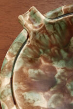 Duża zielono-brązowa fajansowa okrągła popielnica, Polskie Zjednoczone Fabryki Fajansu „Włocławek” we Włocławku, Polska, lata 1945-1955 - obrazek 13