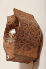 Brązowa cętkowana jednopunktowa nieduża ceramiczna lampa ścienna / kinkiet w stylu projektu Cari Zalloni dla Leola, Space Age, Niemcy, lata 70. - obrazek 13