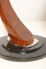 Metalowa dwupunktową lampa biurkowa "President" z ramieniem z litego palisandrowego drewna i czarnym kloszem, projekt Luis Pérez de la Oliva dla Fase, Hiszpania, lata 70. - obrazek 14