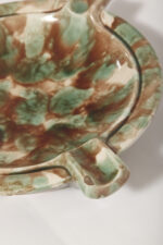 Duża zielono-brązowa fajansowa okrągła popielnica, Polskie Zjednoczone Fabryki Fajansu „Włocławek” we Włocławku, Polska, lata 1945-1955 - obrazek 14