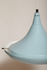 Jednopunktowa ażurowa niebieska metalowa lampa sufitowa "UFO" w stylu Space Age, Polam Wieliczka, Polska, lata 70-90. - obrazek 15