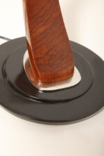 Metalowa dwupunktową lampa biurkowa "President" z ramieniem z litego palisandrowego drewna i czarnym kloszem, projekt Luis Pérez de la Oliva dla Fase, Hiszpania, lata 70. - obrazek 16