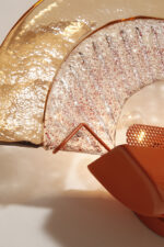 Duża dwupunktowa łososiowa lampa ścienna/kinkiet ze szklanym ręcznie formowanym fakturowym masywnym pomarańczowo-różowym kloszem, styl Art Deco, Włochy, lata 70. - obrazek 17