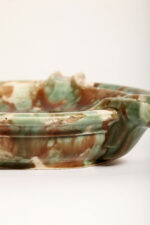 Duża zielono-brązowa fajansowa okrągła popielnica, Polskie Zjednoczone Fabryki Fajansu „Włocławek” we Włocławku, Polska, lata 1945-1955 - obrazek 16