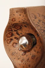Brązowa cętkowana jednopunktowa nieduża ceramiczna lampa ścienna / kinkiet w stylu projektu Cari Zalloni dla Leola, Space Age, Niemcy, lata 70. - obrazek 17