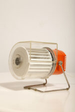 Biało pomarańczowy nieduży dwubiegowy wentylator biurkowy/biurowy z tworzywa sztucznego z ruchomą głowicą i przeźroczystym ruchomym kołnierzem, TYP QLII 7020.7, Niemiecka Republika Demokratyczna, lata 70. - obrazek 18