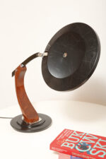 Metalowa dwupunktową lampa biurkowa "President" z ramieniem z litego palisandrowego drewna i czarnym kloszem, projekt Luis Pérez de la Oliva dla Fase, Hiszpania, lata 70. - obrazek 18