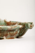 Duża zielono-brązowa fajansowa okrągła popielnica, Polskie Zjednoczone Fabryki Fajansu „Włocławek” we Włocławku, Polska, lata 1945-1955 - obrazek 18