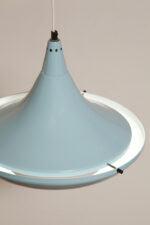 Jednopunktowa ażurowa niebieska metalowa lampa sufitowa "UFO" w stylu Space Age, Polam Wieliczka, Polska, lata 70-90. - obrazek 18