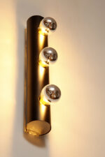 Smukła trzypunktowa aluminiowa cylindryczna czarna lampa ścienna/kinkiet o pionowej, lub poziomej orientacji, Targetti, Włochy, lata 80. - obrazek 31