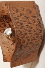 Brązowa cętkowana jednopunktowa nieduża ceramiczna lampa ścienna / kinkiet w stylu projektu Cari Zalloni dla Leola, Space Age, Niemcy, lata 70. - obrazek 19