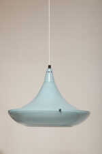 Jednopunktowa ażurowa niebieska metalowa lampa sufitowa "UFO" w stylu Space Age, Polam Wieliczka, Polska, lata 70-90. - obrazek 19