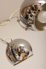 Rozłożysta cała metalowa długa pięciopunktowa chromowana lampa sufitowa z regulowaną długością zwisu, Space Age, Włochy, lata 60/70. - obrazek 20