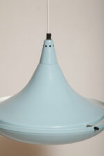 Jednopunktowa ażurowa niebieska metalowa lampa sufitowa "UFO" w stylu Space Age, Polam Wieliczka, Polska, lata 70-90. - obrazek 20