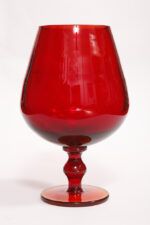Szklany czerwony kielich/wazon, projekt Zbigniew Horbowy, Huta Szkła Gospodarczego "Sudety" w Szczytnej Śląskiej, Polska, lata 70. - obrazek 2