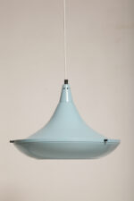 Jednopunktowa ażurowa niebieska metalowa lampa sufitowa "UFO" w stylu Space Age, Polam Wieliczka, Polska, lata 70-90. - obrazek 2