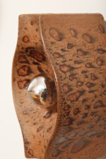 Brązowa cętkowana jednopunktowa nieduża ceramiczna lampa ścienna / kinkiet w stylu projektu Cari Zalloni dla Leola, Space Age, Niemcy, lata 70. - obrazek 21