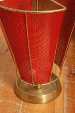 Mosiężny parasolnik/stojak na parasole w kolorze starego złota z bokami z blachy perforowanej lakierowanej na czerwono, Wagner Keller, Niemcy, lata 50/60. - obrazek 21