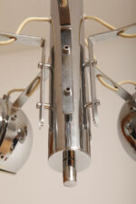 Rozłożysta cała metalowa długa pięciopunktowa chromowana lampa sufitowa z regulowaną długością zwisu, Space Age, Włochy, lata 60/70. - obrazek 22