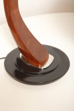 Metalowa dwupunktową lampa biurkowa "President" z ramieniem z litego palisandrowego drewna i czarnym kloszem, projekt Luis Pérez de la Oliva dla Fase, Hiszpania, lata 70. - obrazek 22