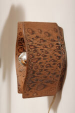 Brązowa cętkowana jednopunktowa nieduża ceramiczna lampa ścienna / kinkiet w stylu projektu Cari Zalloni dla Leola, Space Age, Niemcy, lata 70. - obrazek 22