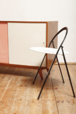 Dębowa szafka/komoda z parą przesuwanych drzwi ze sklejki lakierowanych na różowy i jasno kremowy kolor, TYP U 450, projekt Jiri Jiroutek dla Interier Praha, Czechosłowacja, wzór z 1958 roku - obrazek 22