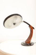 Metalowa dwupunktową lampa biurkowa "President" z ramieniem z litego palisandrowego drewna i czarnym kloszem, projekt Luis Pérez de la Oliva dla Fase, Hiszpania, lata 70. - obrazek 23