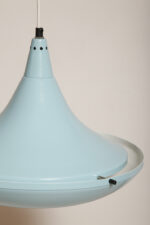 Jednopunktowa ażurowa niebieska metalowa lampa sufitowa "UFO" w stylu Space Age, Polam Wieliczka, Polska, lata 70-90. - obrazek 23