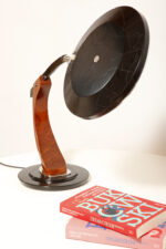 Metalowa dwupunktową lampa biurkowa "President" z ramieniem z litego palisandrowego drewna i czarnym kloszem, projekt Luis Pérez de la Oliva dla Fase, Hiszpania, lata 70. - obrazek 24