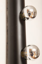 Smukła trzypunktowa aluminiowa cylindryczna czarna lampa ścienna/kinkiet o pionowej, lub poziomej orientacji, Targetti, Włochy, lata 80. - obrazek 36