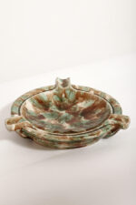 Duża zielono-brązowa fajansowa okrągła popielnica, Polskie Zjednoczone Fabryki Fajansu „Włocławek” we Włocławku, Polska, lata 1945-1955 - obrazek 24