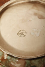 Duża zielono-brązowa fajansowa okrągła popielnica, Polskie Zjednoczone Fabryki Fajansu „Włocławek” we Włocławku, Polska, lata 1945-1955 - obrazek 25