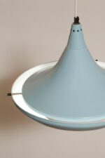 Jednopunktowa ażurowa niebieska metalowa lampa sufitowa "UFO" w stylu Space Age, Polam Wieliczka, Polska, lata 70-90. - obrazek 25