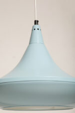 Jednopunktowa ażurowa niebieska metalowa lampa sufitowa "UFO" w stylu Space Age, Polam Wieliczka, Polska, lata 70-90. - obrazek 26