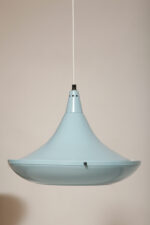 Jednopunktowa ażurowa niebieska metalowa lampa sufitowa "UFO" w stylu Space Age, Polam Wieliczka, Polska, lata 70-90. - obrazek 27