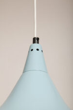 Jednopunktowa ażurowa niebieska metalowa lampa sufitowa "UFO" w stylu Space Age, Polam Wieliczka, Polska, lata 70-90. - obrazek 28