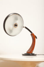 Metalowa dwupunktową lampa biurkowa "President" z ramieniem z litego palisandrowego drewna i czarnym kloszem, projekt Luis Pérez de la Oliva dla Fase, Hiszpania, lata 70. - obrazek 29