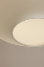 Jednopunktowa lampa sufitowa z mleczno-białym szklanym dwuwarstwowym kloszem z metalowym chromowanym zawieszeniem, Osvetlovací Sklo Valašské Medziřičí, Czechosłowacja, lata 70. - obrazek 29