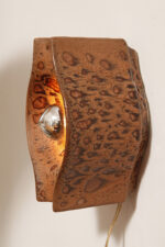 Brązowa cętkowana jednopunktowa nieduża ceramiczna lampa ścienna / kinkiet w stylu projektu Cari Zalloni dla Leola, Space Age, Niemcy, lata 70. - obrazek 29